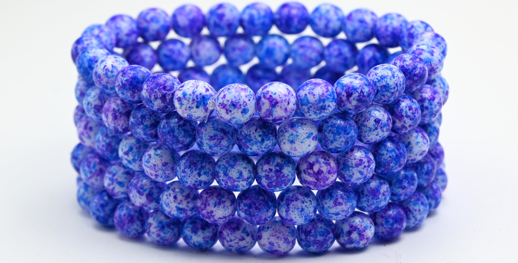 圆形压制玻璃珠，白色 48501 (02010-48501)，玻璃，捷克共和国 ~ 串珠