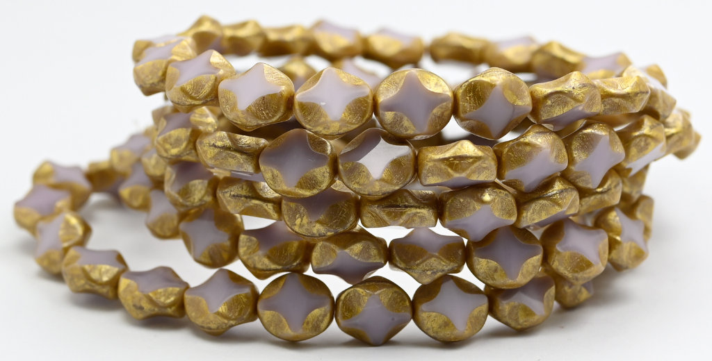 テーブルカットオーバルビーズ、24020ゴールドスプラッシュ（24020-86720）、ガラス、チェコ共和国～STRANDED