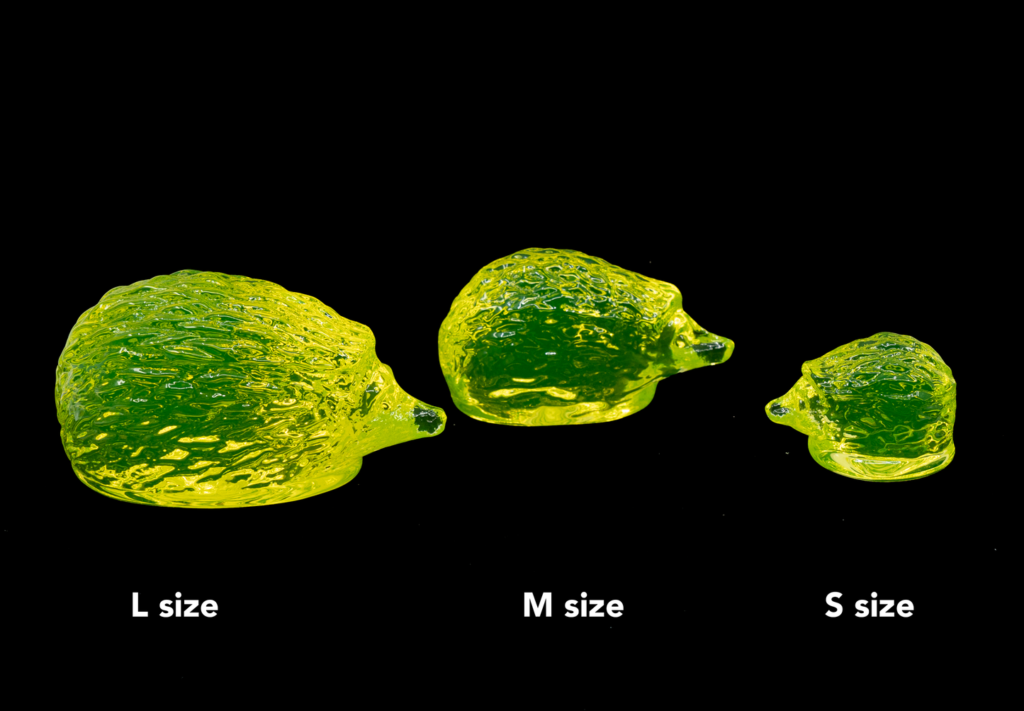 Uranium Glass Hedgehog – Handmade UV-Reactive Art Figurines, Czech Republic