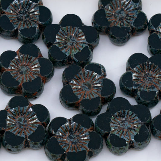 清仓 250克/50克 钟形花朵珠，6 x 8 毫米，水晶亮面红橙色 (00030-48109)，玻璃，捷克共和国