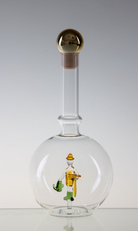 Empty Bottle MAGIC with a gardener, Glass, Czech Republic