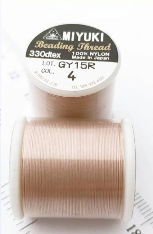 Miyuki Nylon Beading Thread, Dusty Pink Beige (4), Glass, Japan