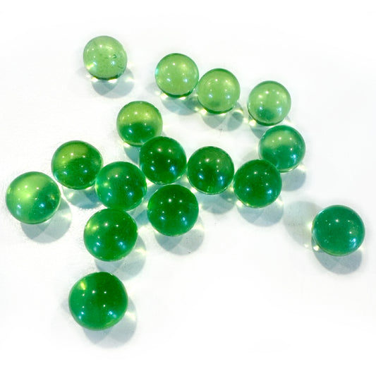 100 grams Glass Sphere Small Marble Ball GREEN Uranium Transparent, Glass, Czech Republic