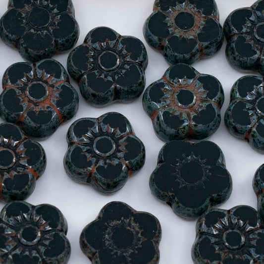 清仓 250克/50克 钟形花朵珠，6 x 8 毫米，水晶亮面红橙色 (00030-48109)，玻璃，捷克共和国