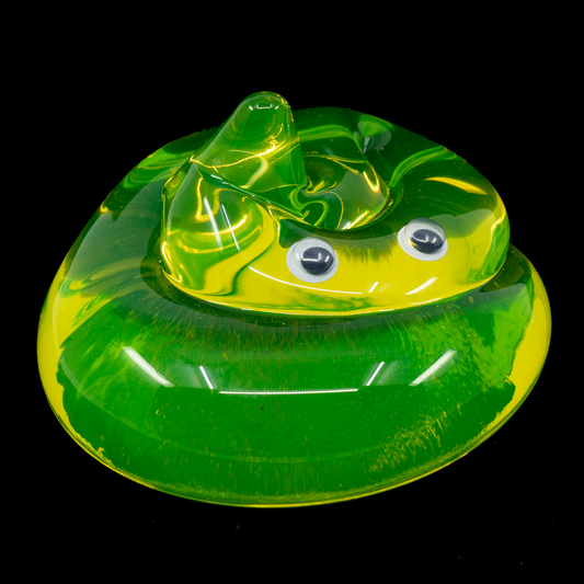 Uranium Glass Poop – Handmade UV-Reactive Art Figurines, Czech Republic