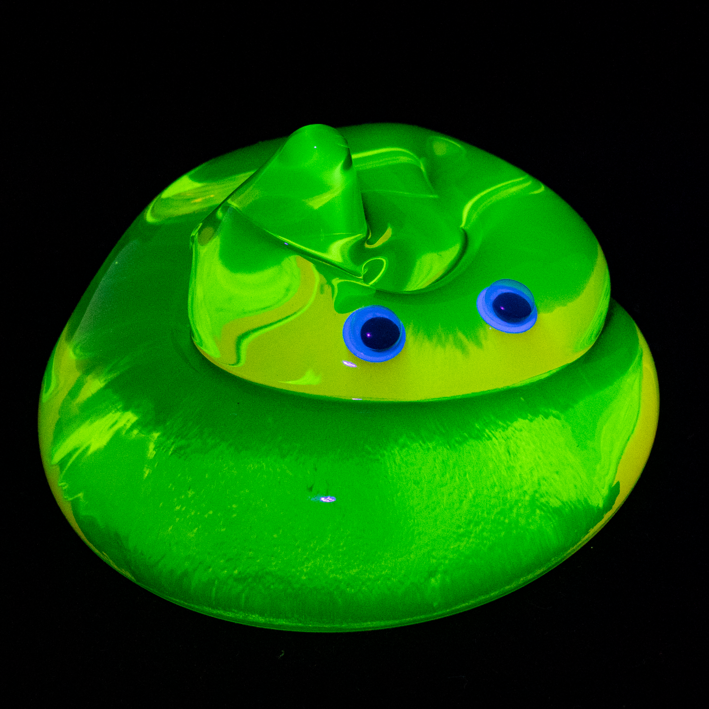 Uranium Glass Poop – Handmade UV-Reactive Art Figurines, Czech Republic