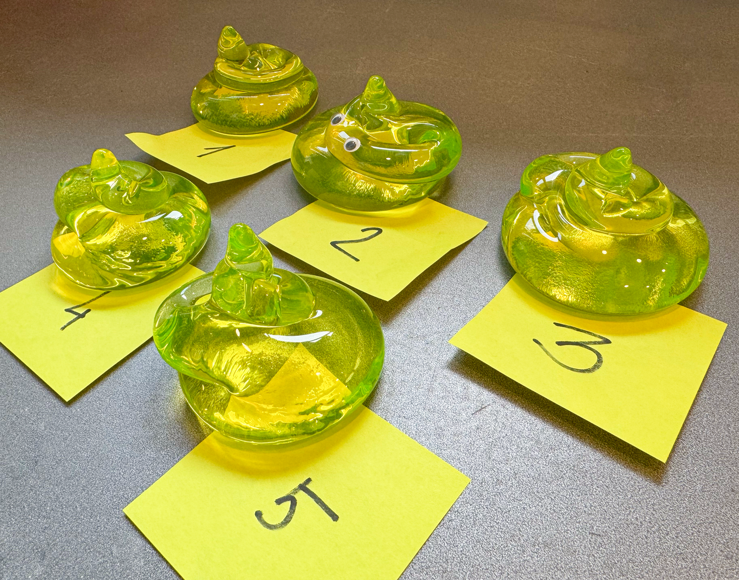 Uranium Glass Poop – Handmade UV-Reactive Art Figurines, Czech Republic