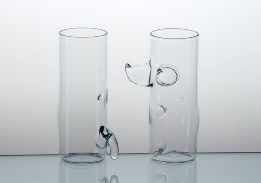 Set of man & woman shaped glasses, Glass, Czech Republic