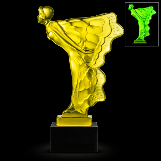 Butterfly Sculpture – Uranium Art Glass, Czech Republic, OUTLET
