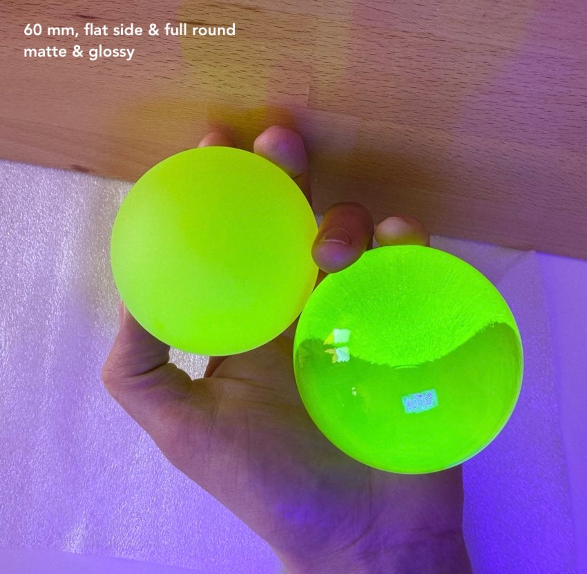 READY to ship - 4,6,8 or 10cm MATTED Uranium Round Glass Sphere Marble (FULL ROUND), Glass, Czech Republic
