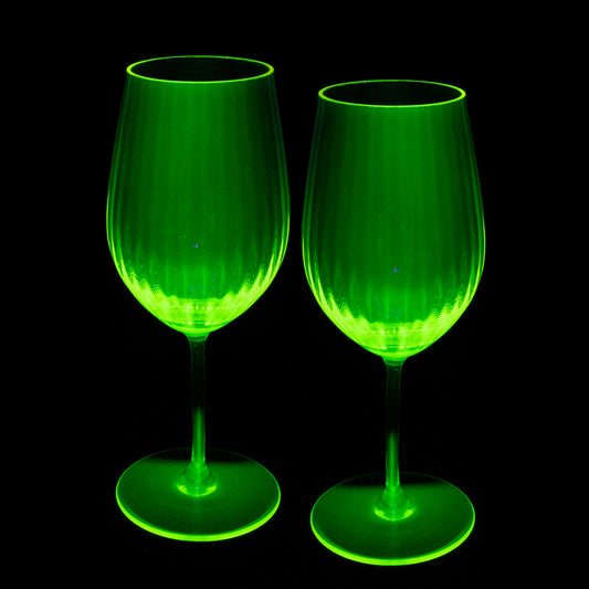 铀玻璃餐具（紫外线下发光） - 威士忌玻璃杯，捷克共和国