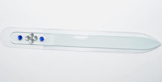 Glass Nail Files With Blue Rhinestones Double-Sided, (), Glass, Czech Republic