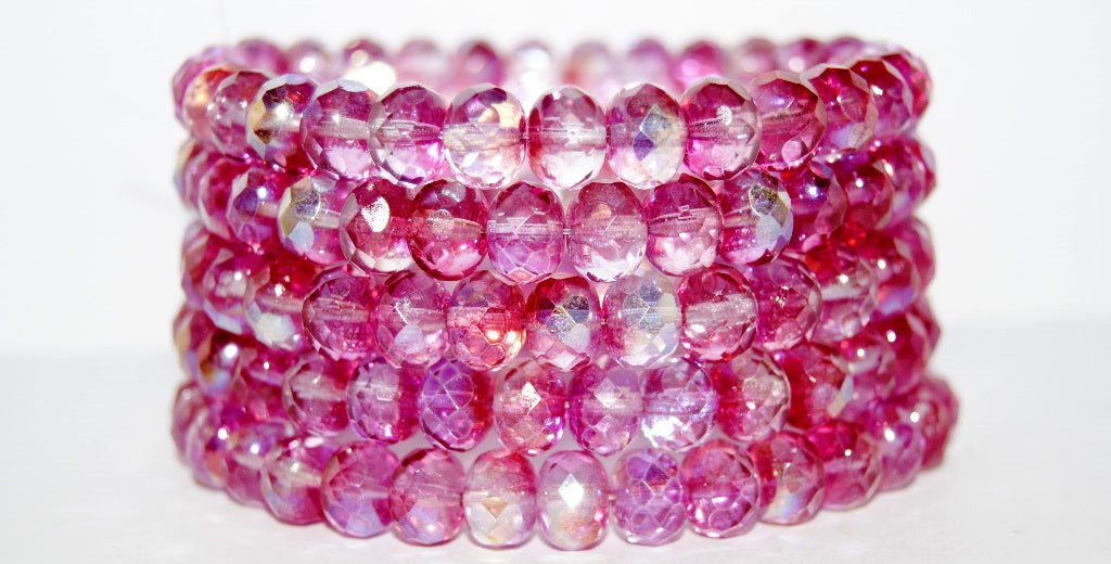 Faceted Special Cut Rondelle Fire Polished Beads, 48120 (48120), Glass, Czech Republic