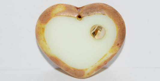 Table Cut Heart Beads Pendant, (P 81000 43400), Glass, Czech Republic