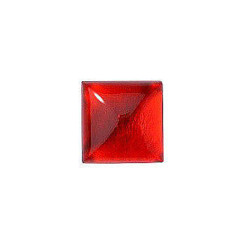 Square Cabochons Flat Back Crystal Glass Stone, Orange 5 With Silver (90089), Czech Republic