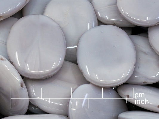 OUTLET 10 grams Flat Oval Beads, 20 x 26 mm, Opaque Amethyst (24000), Glass, Czech Republic