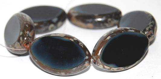 Table Cut Oval Beads Roach, (17019 43400), Glass, Czech Republic