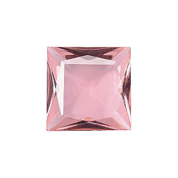 Square Faceted Pointed Back (Doublets) Crystal Glass Stone, Pink 16 Transparent (70110-L), Czech Republic