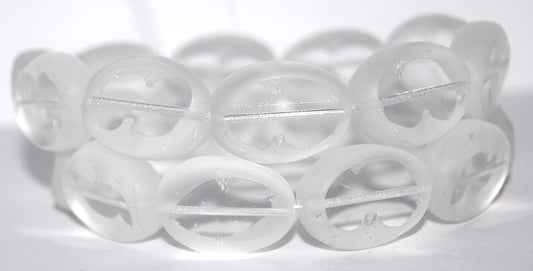 Table Cut Oval Beads, Crystal Matte (30 M), Glass, Czech Republic
