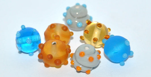 Czech Glass Hand Made Round Lampwork Beads With Hedgehog, (G), Glass, Czech Republic