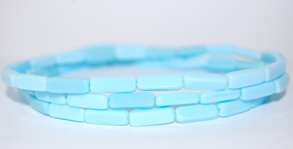 Table Cut Rectangle Beads, Blue Mat (63010 Mat), Glass, Czech Republic