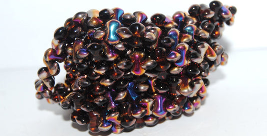 Bone Bow Pressed Glass Beads, Transparent Brown 29500 (10210 29500), Glass, Czech Republic