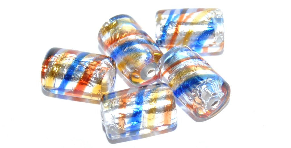 Czech Glass Hand Made Roller Tube Lampwork Beads, (P), Glass, Czech Republic