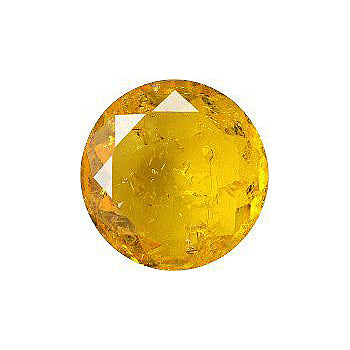 Round Faceted Pointed Back (Doublets) Crystal Glass Stone, Yellow 2 Transparent Crackled (10040-Cr), Czech Republic