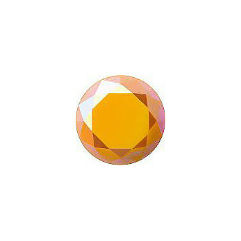 Round Faceted Pointed Back (Doublets) Crystal Glass Stone, Yellow 6 Opaque With Ab, Polished (93110-Abp), Czech Republic