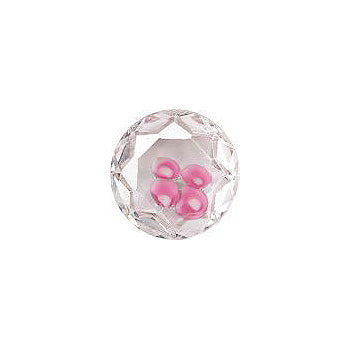 Round Faceted Pointed Back (Doublets) Crystal Glass Stone, White 5 Specials (00030-Flower-Pink), Czech Republic