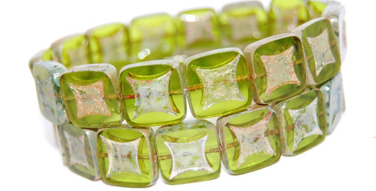 Table Cut Square Beads With Square, (50040 43400), Glass, Czech Republic