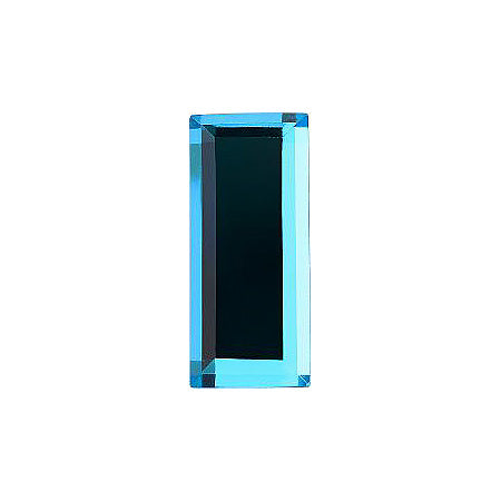 Rectangle Faceted Flat Back Crystal Glass Stone, Aqua Blue 12 Transparent With Silver Foil (60030-Sf), Czech Republic