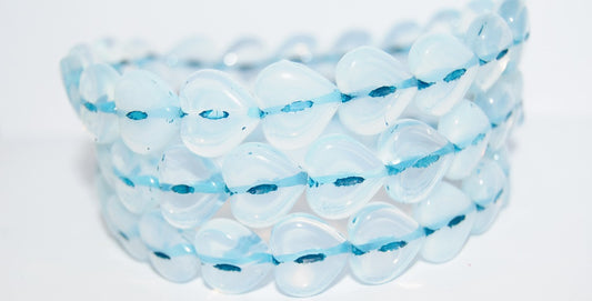 Heart Pressed Glass Beads, (01000B 46460), Glass, Czech Republic