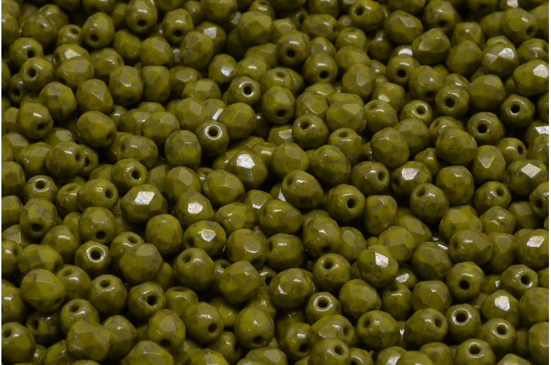 ファセット加工ビーズラウンド、グリーンテラコッタブルー（53420-15464）、ボヘミアクリスタルガラス、チェコ共和国