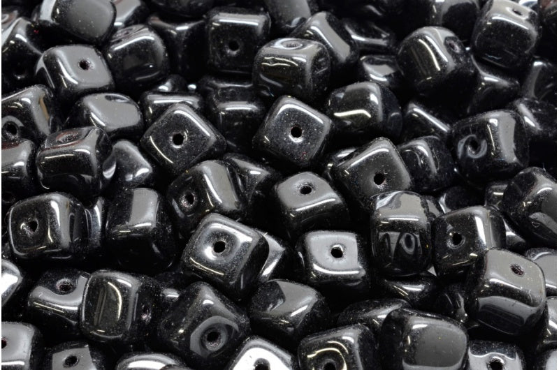 立方珠，黑色 (23980)，玻璃，捷克共和国
