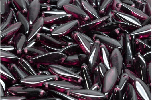 匕首珠，透明紫水晶 (20070)，玻璃，捷克共和国