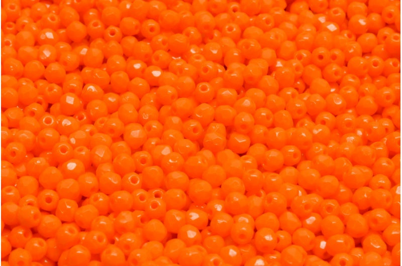 圆形火抛光刻面珠，不透明黄色（93120），波西米亚水晶玻璃，捷克共和国