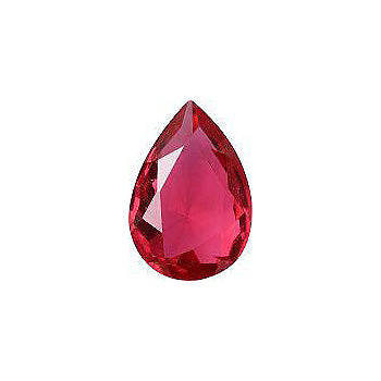 Pear Faceted Pointed Back (Doublets) Crystal Glass Stone, Red 5 Transparent (70140-K), Czech Republic