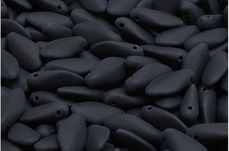 Dagger Beads, Black Matte (23980-84100), Glass, Czech Republic
