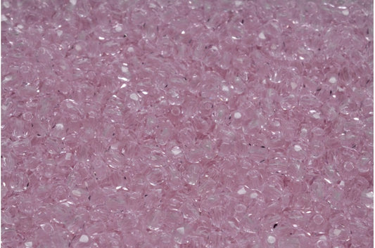 Facettierte, feuerpolierte, runde Perlen, Transparent Pink (70200), Glas, Tschechische Republik
