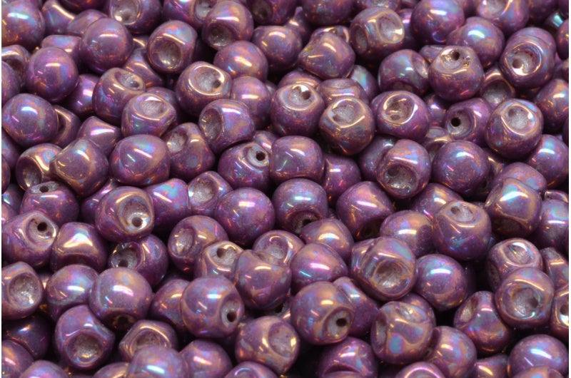 マッシュルームボタンビーズ、ホワイトベガアイリス（02010-15781）、ガラス、チェコ共和国