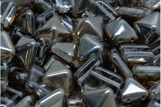 Pyramiden-Ohrsteckerperlen, Crystal Chrom (00030-27401), Glas, Tschechische Republik