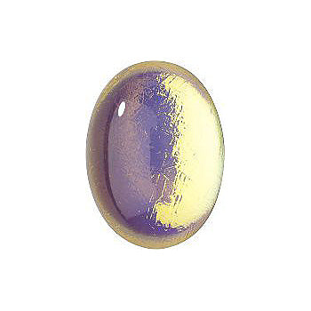 Oval Cabochons Flat Back Crystal Glass Stone, Yellow 4 Transparent With Ab (80100-Abb), Czech Republic