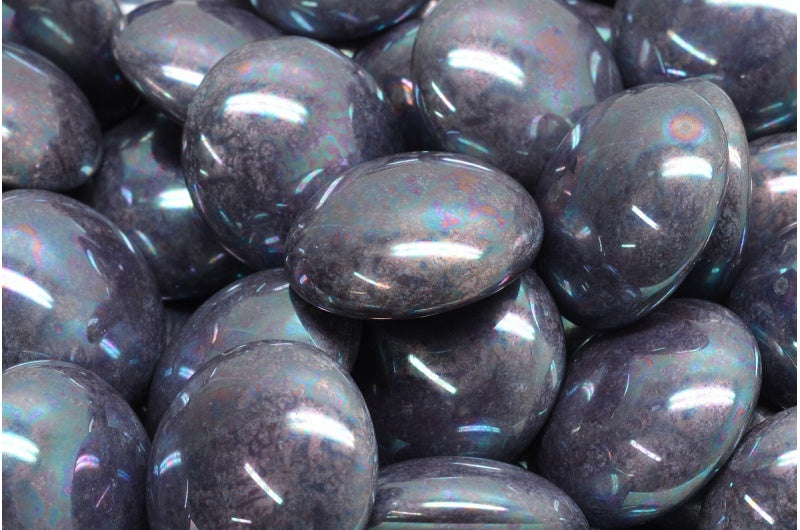 Cabochon Beads, Opaque Amethyst Nebula (23030-15001), Glass, Czech Republic