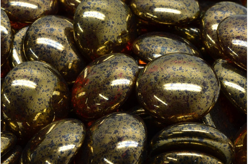 Cabochon Beads, Transparent Brown Terracotta Violet (10090-15496), Glass, Czech Republic