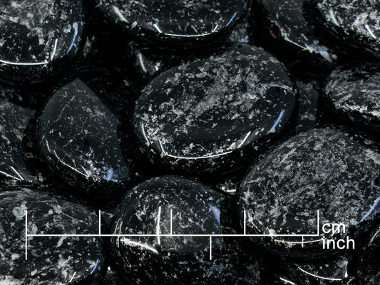 OUTLET 250g Pressed Czech Glass Beads, 26 x 20 mm, Black 95501 (111-30534-26x20-23980-95501)