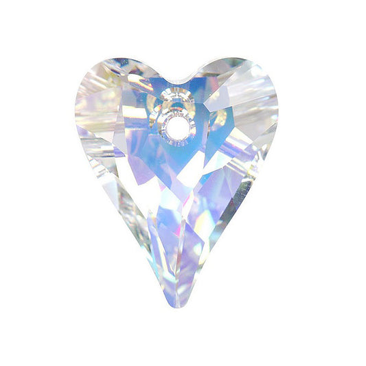 SWAROVSKI ELEMENTS Pendant Wild Heart 6240 crystal stone with hole Crystal Ab Glass Austria