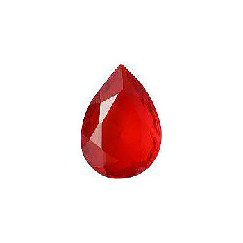Pear Faceted Pointed Back (Doublets) Crystal Glass Stone, Red 10 Transparent (90070), Czech Republic