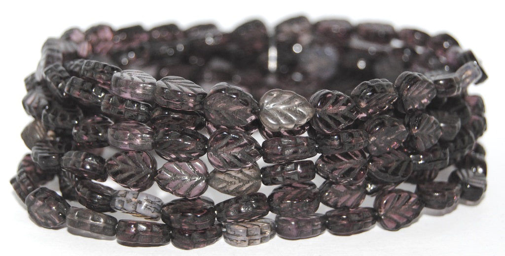 Lilac Leaf Pressed Glass Beads, Purple Mixed Colors 23202 (Purple  Mix 23202), Glass, Czech Republic