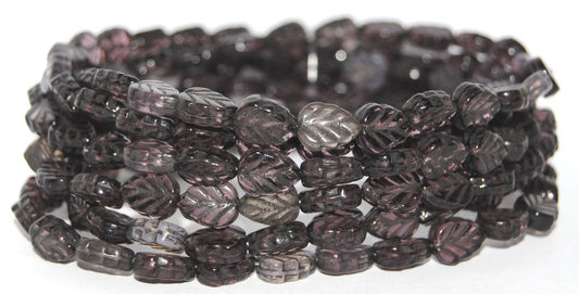 Lilac Leaf Pressed Glass Beads, Purple Mixed Colors 23202 (Purple  Mix 23202), Glass, Czech Republic